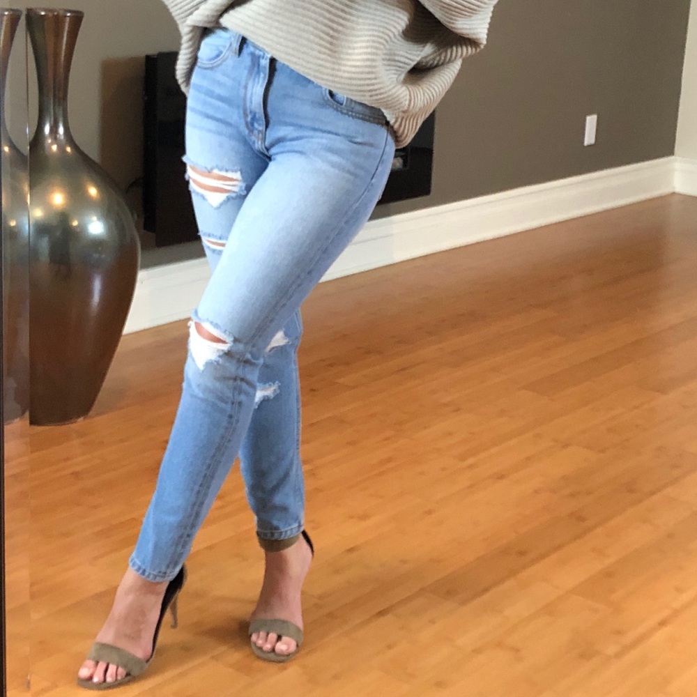 ❌sold-out❌ TRACEY High Waist Slim Distressed Denim - Picture 2 of 8